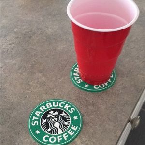 2 Starbucks coasters